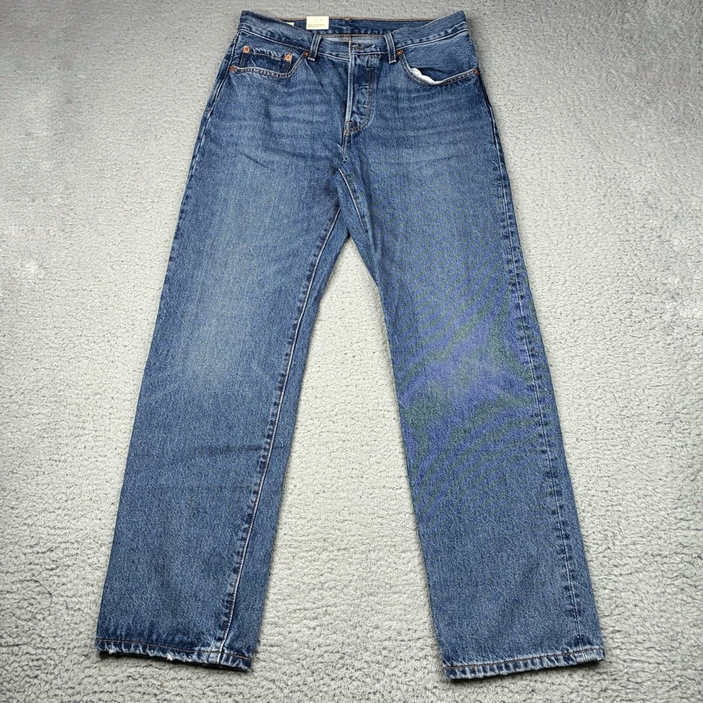 Levi's 501 Premium Jeans Men's 27x30 Blue Medium Wash Straight‎ Button Fly Denim